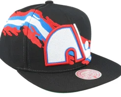 Quebec Nordiques Vintage Paintbrush Black Snapback - Mitchell & Ness