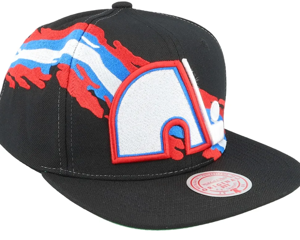 Quebec Nordiques Vintage Paintbrush Black Snapback - Mitchell & Ness