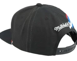Quebec Nordiques Vintage Paintbrush Black Snapback - Mitchell & Ness