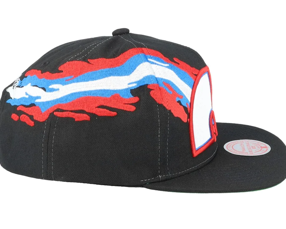 Quebec Nordiques Vintage Paintbrush Black Snapback - Mitchell & Ness