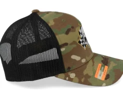 Racing Flags Skull Multicam Trucker - Born To Ride