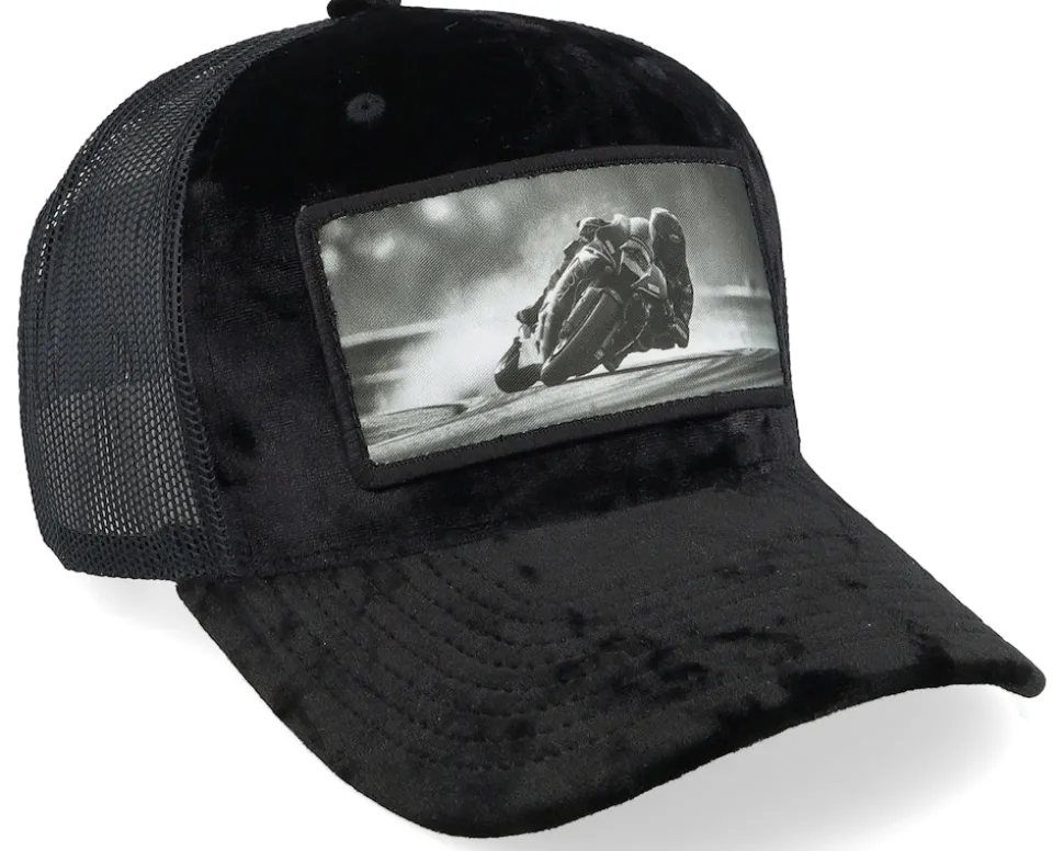 Racing Motorcycle Bike Velvet Black A-Frame Trucker - Calza Pennello