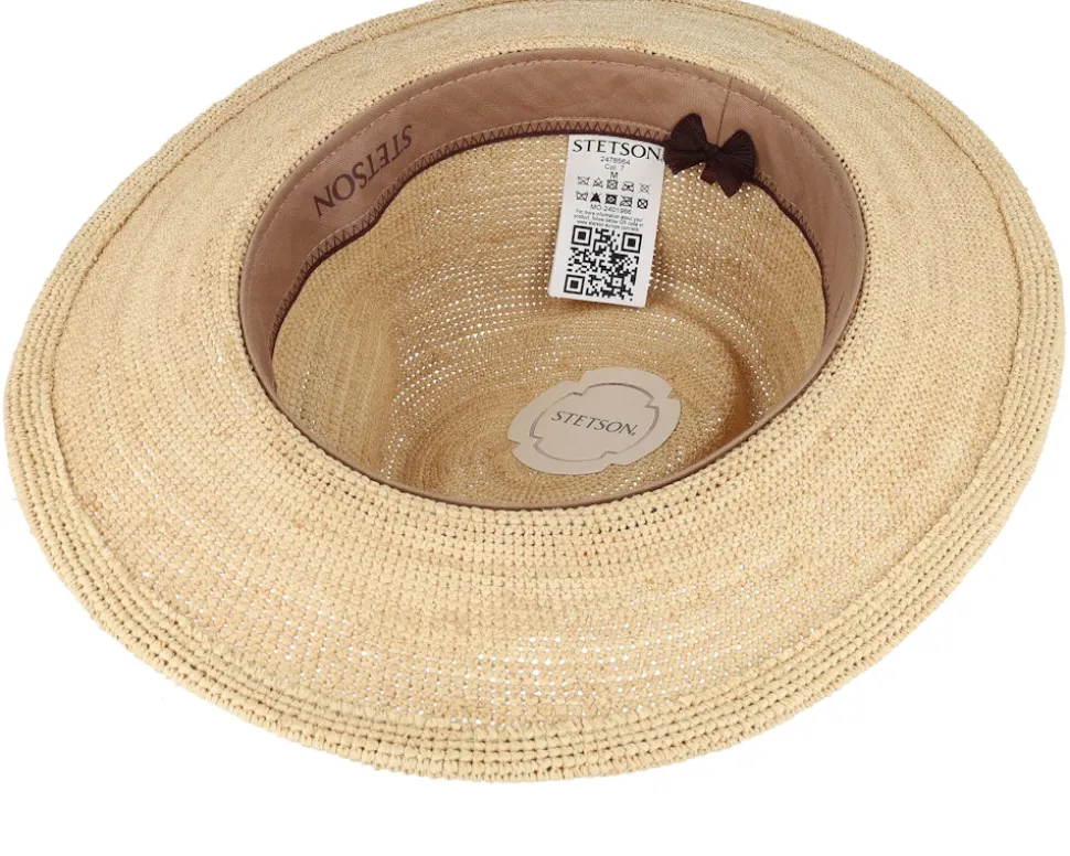 Raffia Crochet Beige Traveller Straw Hat - Stetson