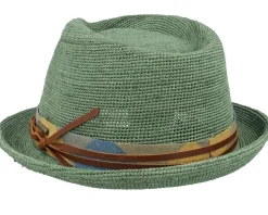 Raffia Crochet Olive Trilby Straw Hat - Stetson