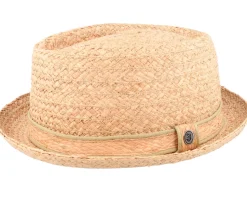 Raffia Diamond Crown Straw Pork Pie - Jaxon & James