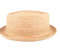 Raffia Diamond Crown Straw Pork Pie - Jaxon & James