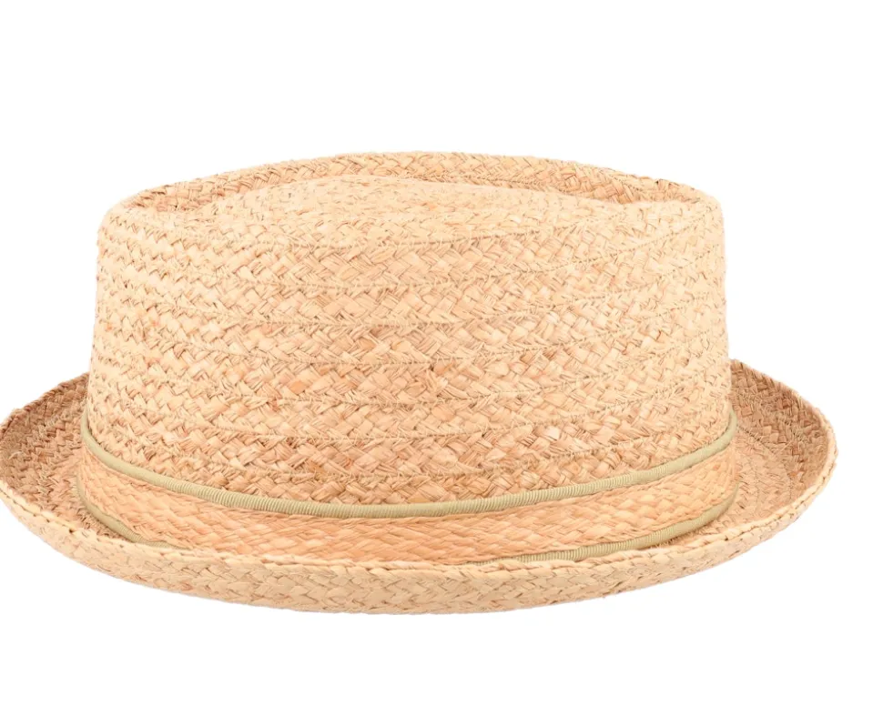 Raffia Diamond Crown Straw Pork Pie - Jaxon & James