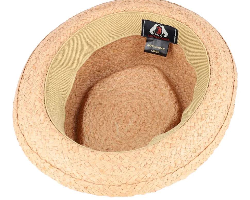 Raffia Diamond Crown Straw Pork Pie - Jaxon & James