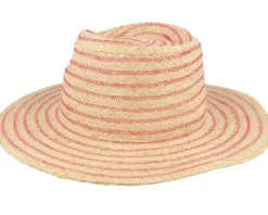 Raffia Fedora Pink/Linen Straw Hat - Seeberger
