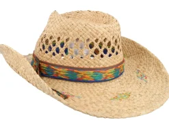 Raffia Stetson Festival Beige Western Straw Hat - Stetson