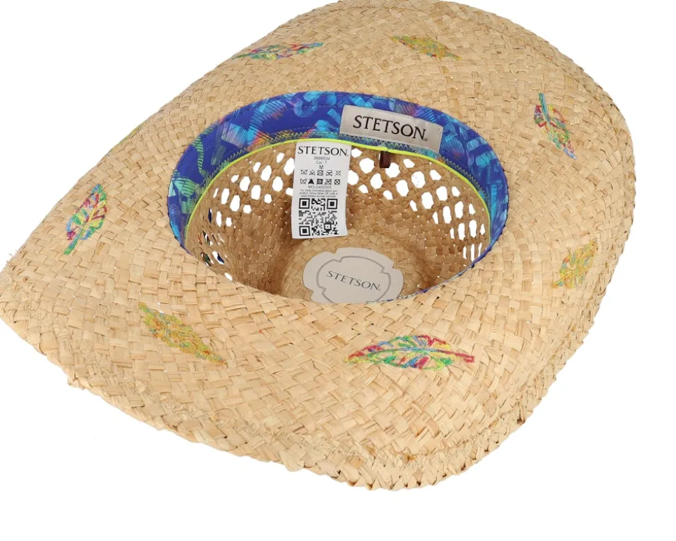 Raffia Stetson Festival Beige Western Straw Hat - Stetson