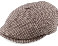 Rebel Eco Virgin Wool Brown Flat Cap - MJM Hats