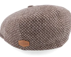 Rebel Eco Virgin Wool Brown Flat Cap - MJM Hats