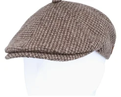 Rebel Eco Virgin Wool Brown Flat Cap - MJM Hats