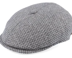 Rebel Eco Virgin Wool Grey Flat Cap - MJM Hats