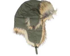 Recycled Taslan/Faux Fur Army/Natural Trapper - MJM Hats