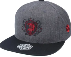 Red Dragon Crest Charcoal Grey/Black Snapback - Critiql Hit