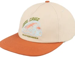 Retreat Cap Unbleached Beige/Orange Snapback - Santa Cruz