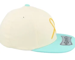 Retro 2 tone Hat Natural/Aqua Fitted - Bauer