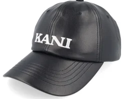Retro Fake Leather Cap Black Dad Cap - Karl Kani