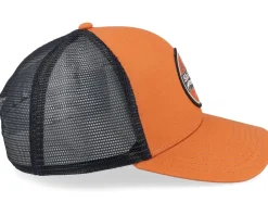 Retro Fishing Logo Rust/Black Sustainable Trucker - Skillfish