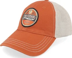 Retro Fishing Logo Rust/Black Sustainable Trucker - Skillfish
