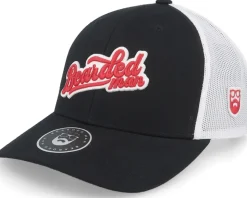 Retro Logo Script Patch Black/White Trucker - Bearded Man