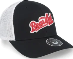 Retro Logo Script Patch Black/White Trucker - Bearded Man