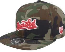 Retro Logo Script Patch Camo Snapback - Bearded Man