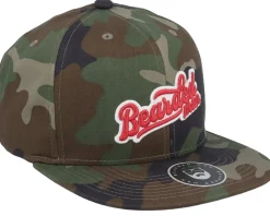 Retro Logo Script Patch Camo Snapback - Bearded Man