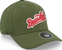 Retro Logo Script Patch Olive 110 Adjustable - Bearded Man