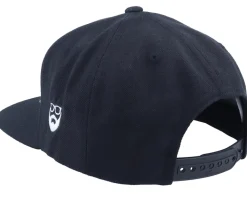 Retro Script 3d Logo Black Snapback - Bearded Man
