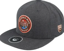 Retro Sunset Patch Charcoal Grey Snapback - Bearded Man