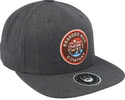 Retro Sunset Patch Charcoal Grey Snapback - Bearded Man