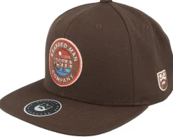 Retro Sunset Patch Dark Brown Snapback - Bearded Man