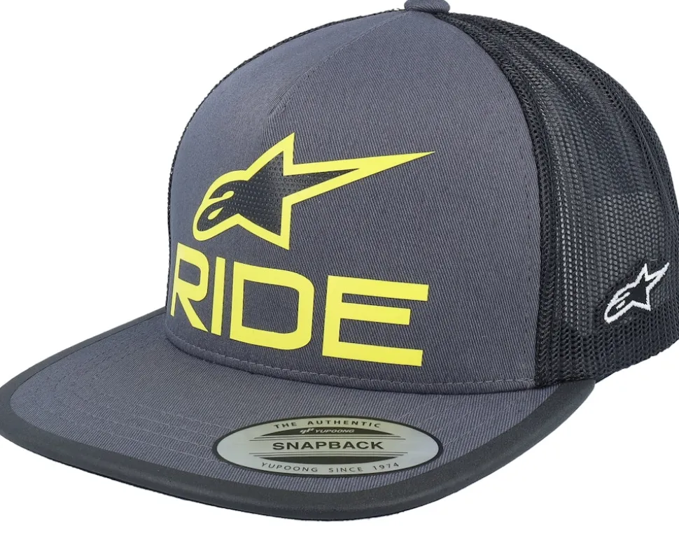 Ride 4.0 Hat Charcoal/Black/Lime Trucker - Alpinestars