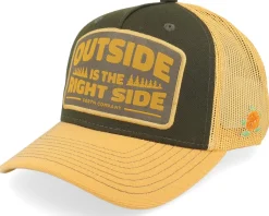 Right Side Hooked Keps Olive/Yellow A-Frame Trucker - SQRTN