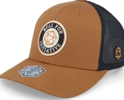 Roll For Initiative Logo Caramel/Black Trucker - Critiql Hit