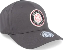 Roll For Initiative Logo Dark Grey - Flexfit