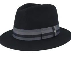 Roma Black/Grey Charcoal Fedora - Brixton