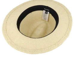 Roma Fedora Natural/Black Straw Hat - Brixton