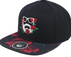 Rose Logo Black/Rose Snapback - Bearded Man