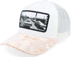 50s Classic Cars Velvet White A-Frame Trucker - Calza Pennello