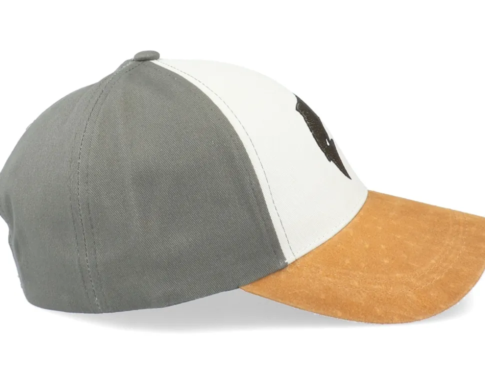 Salmon Cotton White/Olive/Suede Adjustable - MJM Hats