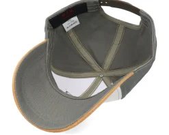 Salmon Cotton White/Olive/Suede Adjustable - MJM Hats