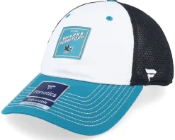 San Jose Sharks Block Party Dad Cap Active Blue/White Trucker - Fanatics