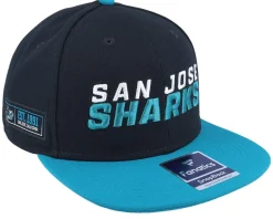 San Jose Sharks Iconic Color Blocked Black/Active Blue Snapback - Fanatics