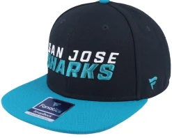 San Jose Sharks Iconic Color Blocked Black/Active Blue Snapback - Fanatics