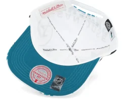 San Jose Sharks In Your Face Deadstock White Snapback - Mitchell & Ness
