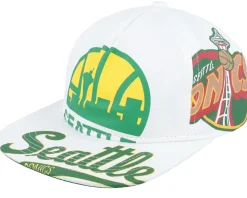 San Jose Sharks In Your Face Deadstock White Snapback - Mitchell & Ness